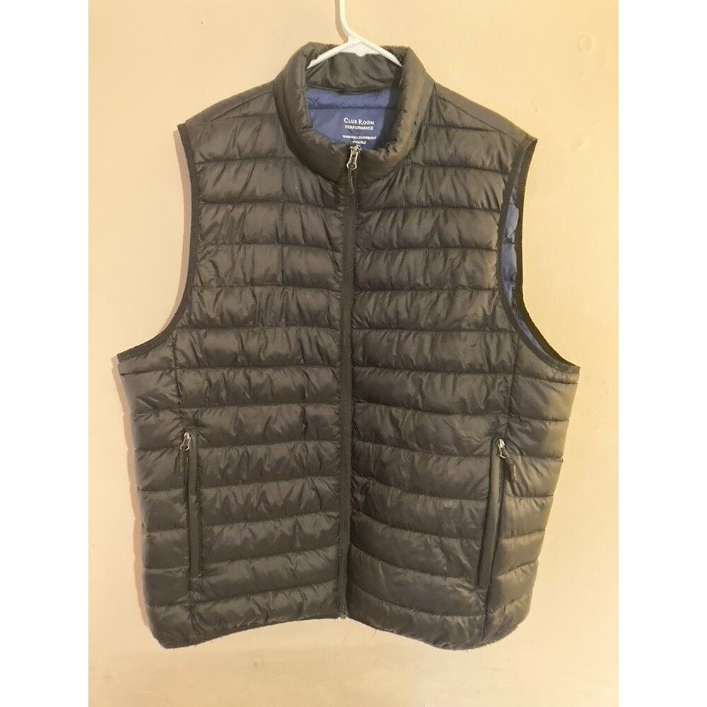 Club Room Performance Black Sleeveless Puffer Vest Body Warmer Gillet - size XL